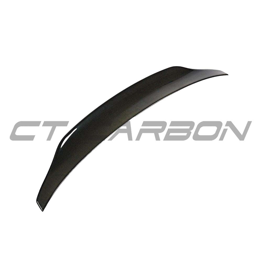 BMW F32 4 Series carbon fibre spoiler by CT Carbon, showcasing sleek, lightweight aerodynamic design on a modern car.