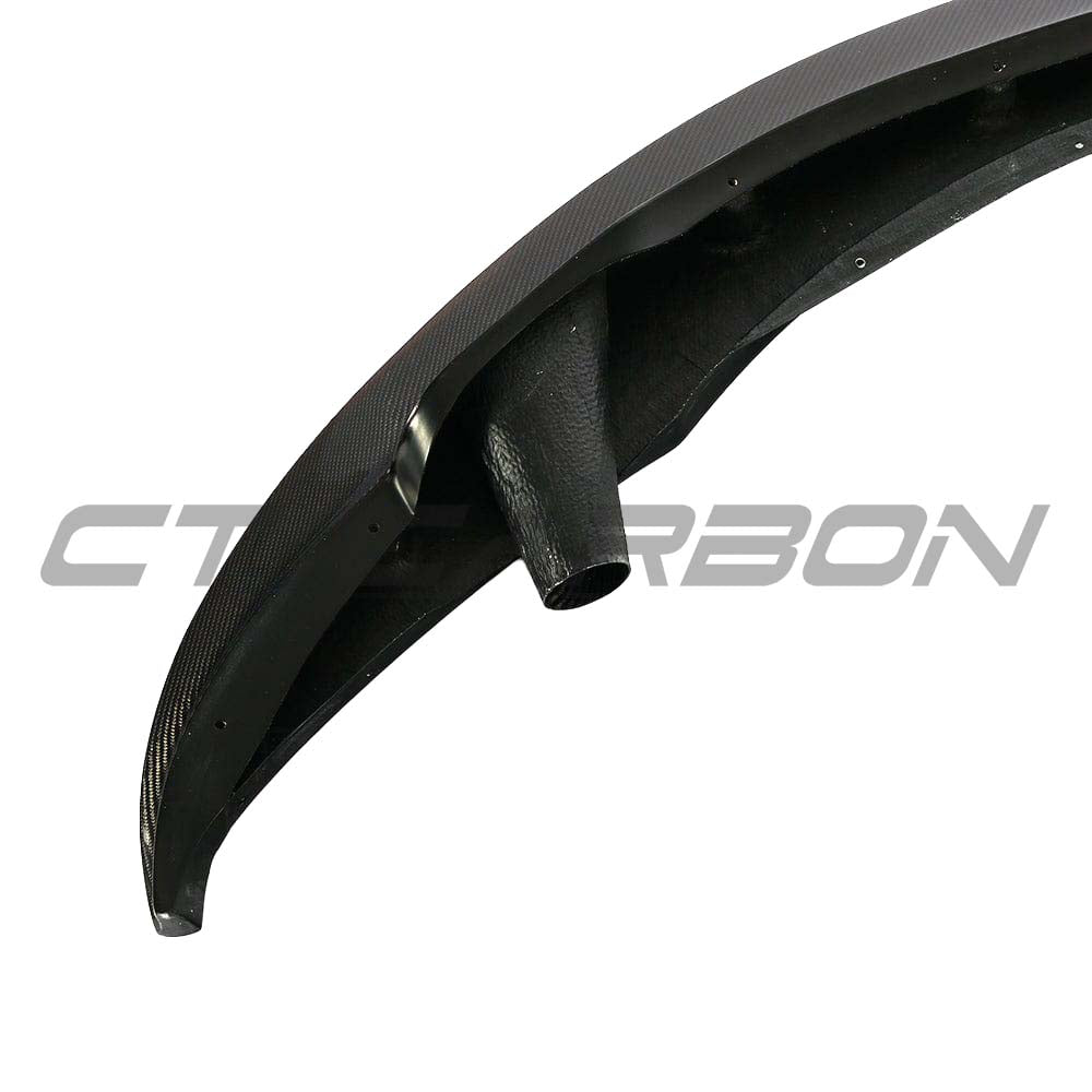BMW M3 E92/E90 carbon fibre splitter V2 by CT Carbon, displaying the sleek GT4-style design on the front of the car.