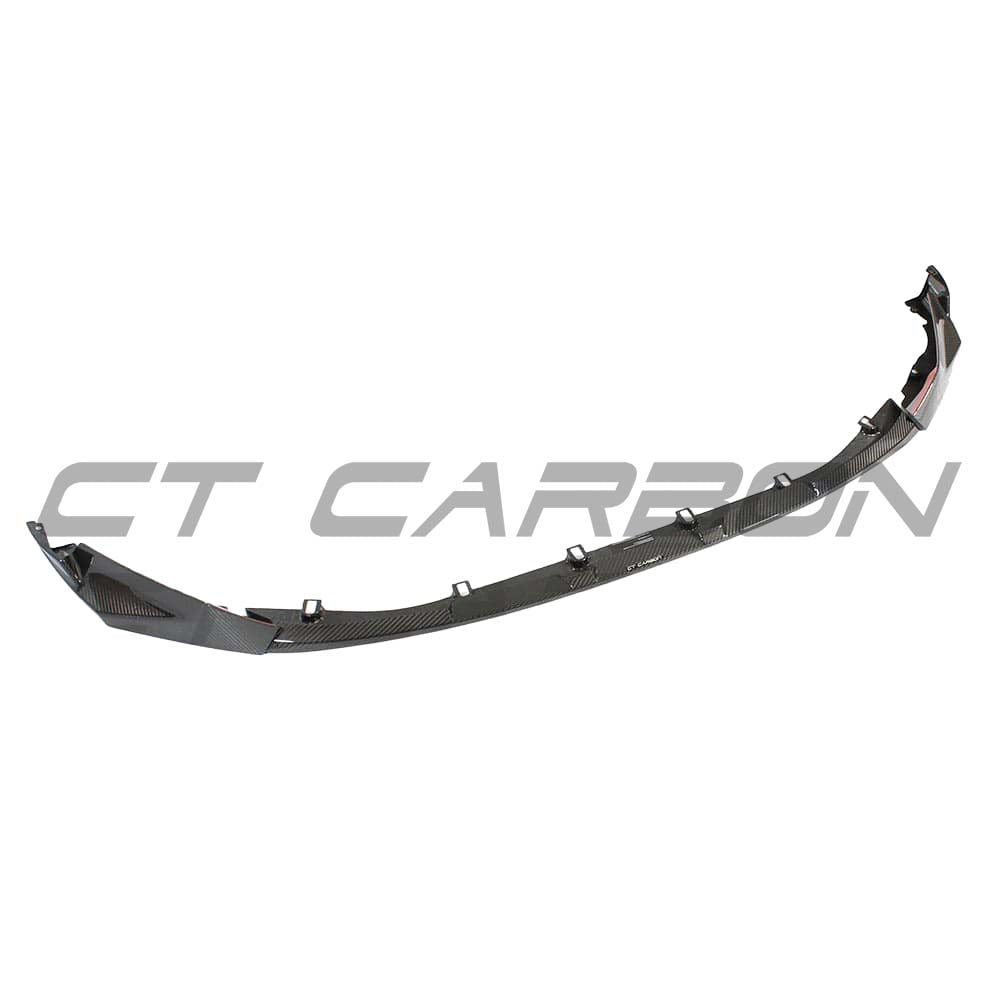 BMW M3 M4 G80 G82 G83 carbon fibre front end pack from CT Carbon, featuring high-performance splitter and aerodynamic design.