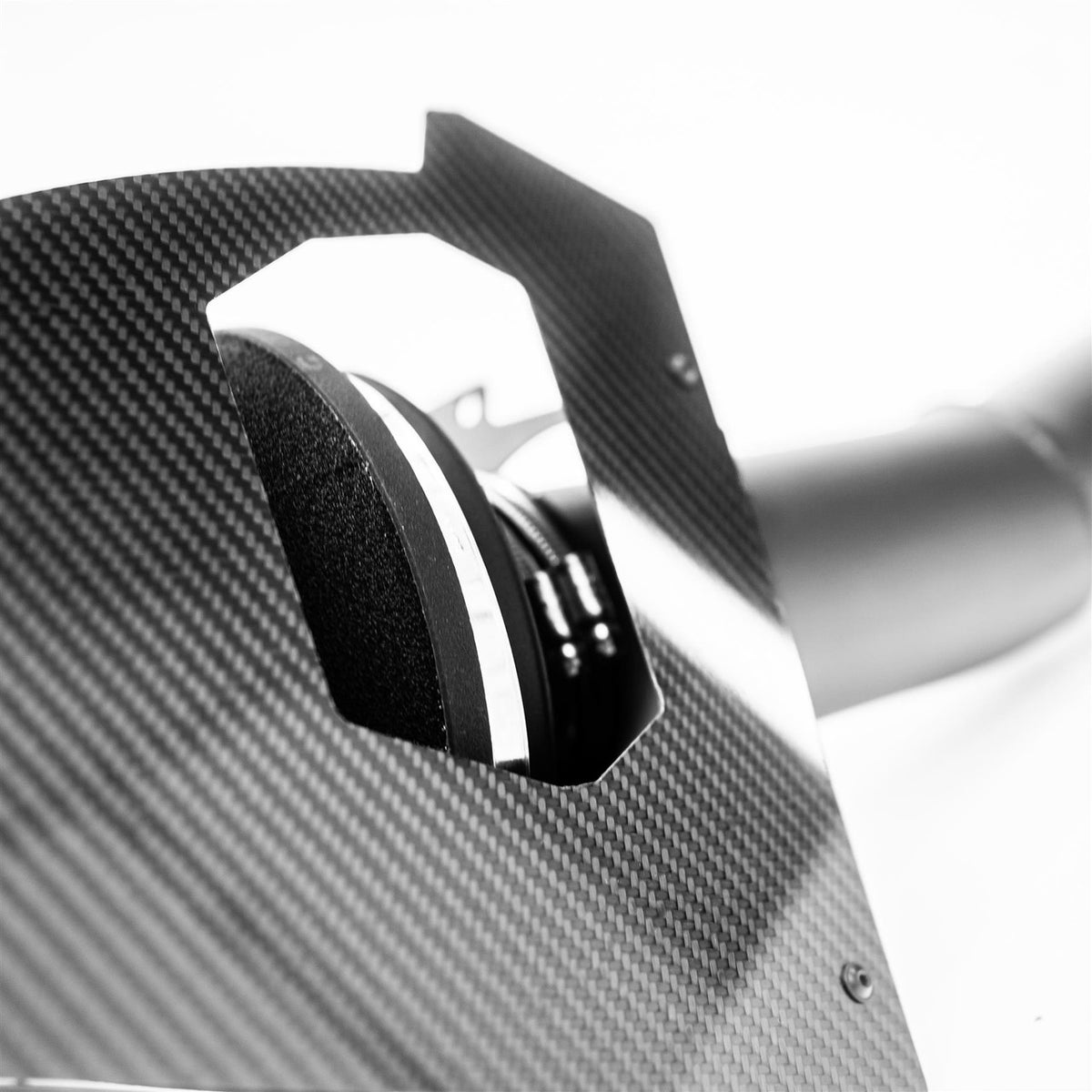 Ramair performance foam intake kit with carbon lid for BMW M3 M4 M2 3.0T S58, shown installed in engine bay