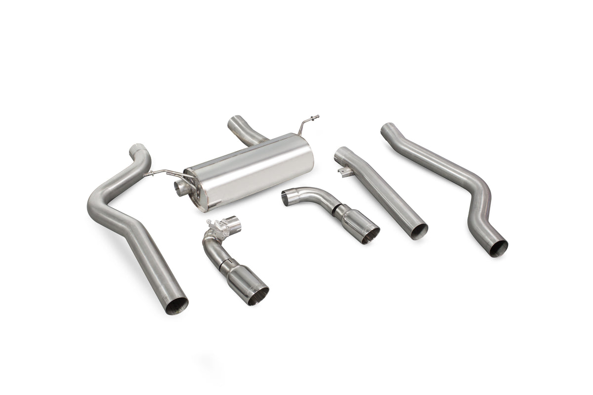 Scorpion BMW M240i F22 F23 non-GPF cat-back exhaust system with electronic valves, non-resonated, high-performance design