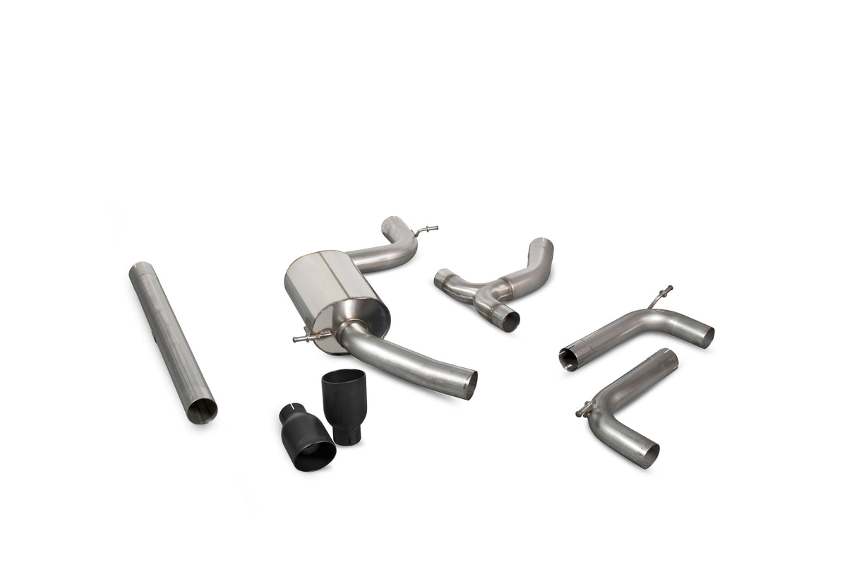 Scorpion Volkswagen Golf MK7.5 GTI non-GPF cat-back exhaust system with polished tips and stainless steel piping.