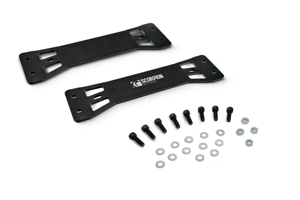 Pair of Scorpion BMW E46 exhaust tunnel braces and mounts for 320, 325, 330 Cabriolet, Coupe, Saloon, and Estate models.