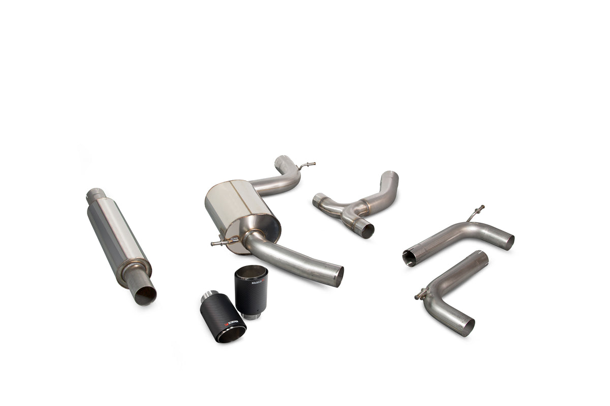 Scorpion Volkswagen Golf Mk7.5 GTI GPF-Back Exhaust System with Performance Pack, resonated design, and TCR branding visible.