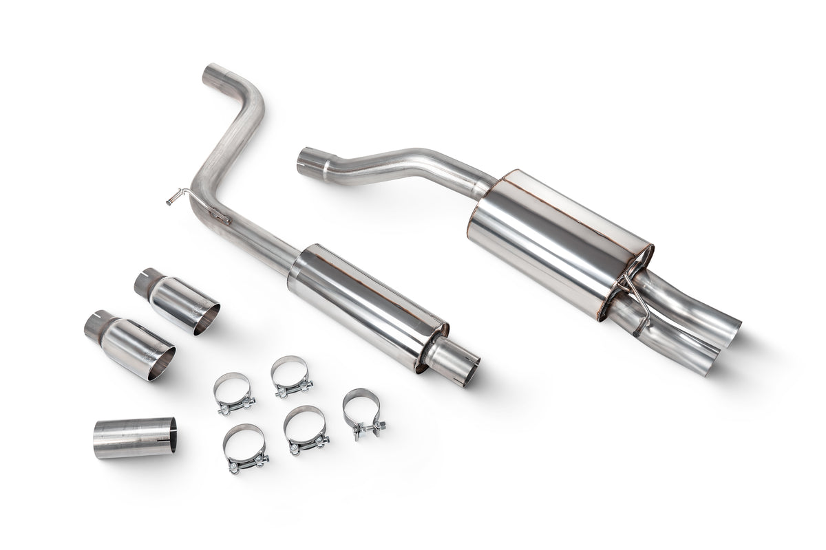 Scorpion Volkswagen Polo GTI AW GPF-Back Exhaust System with resonated design, installed on pre-facelift GPF model, shown from side view.