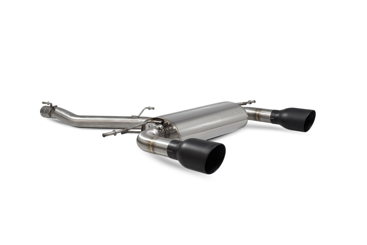 Scorpion Audi TT MK3 2.0 TFSI quattro coupe cat-back exhaust system with non-resonated, non-GPF model, no valves, stainless steel.