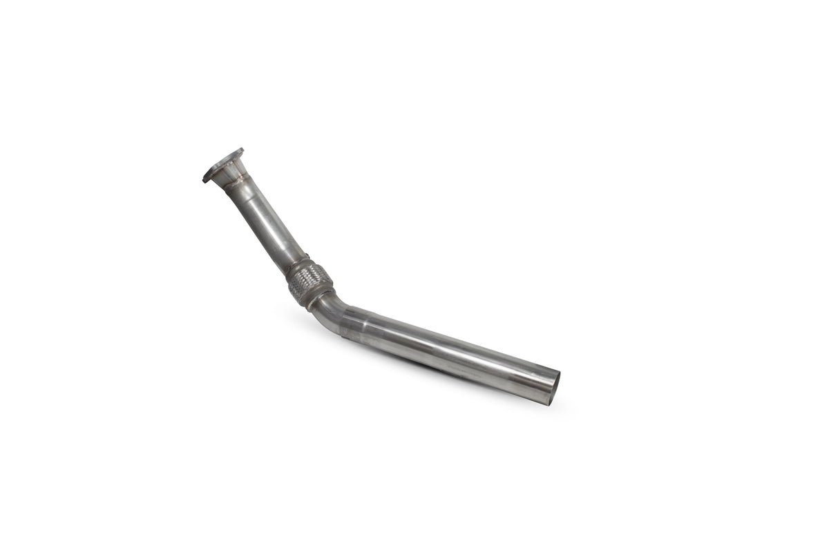 Scorpion Volkswagen Golf Mk4 GTI 1.8T de-cat downpipe, stainless steel exhaust component showing pipe and flange connection.