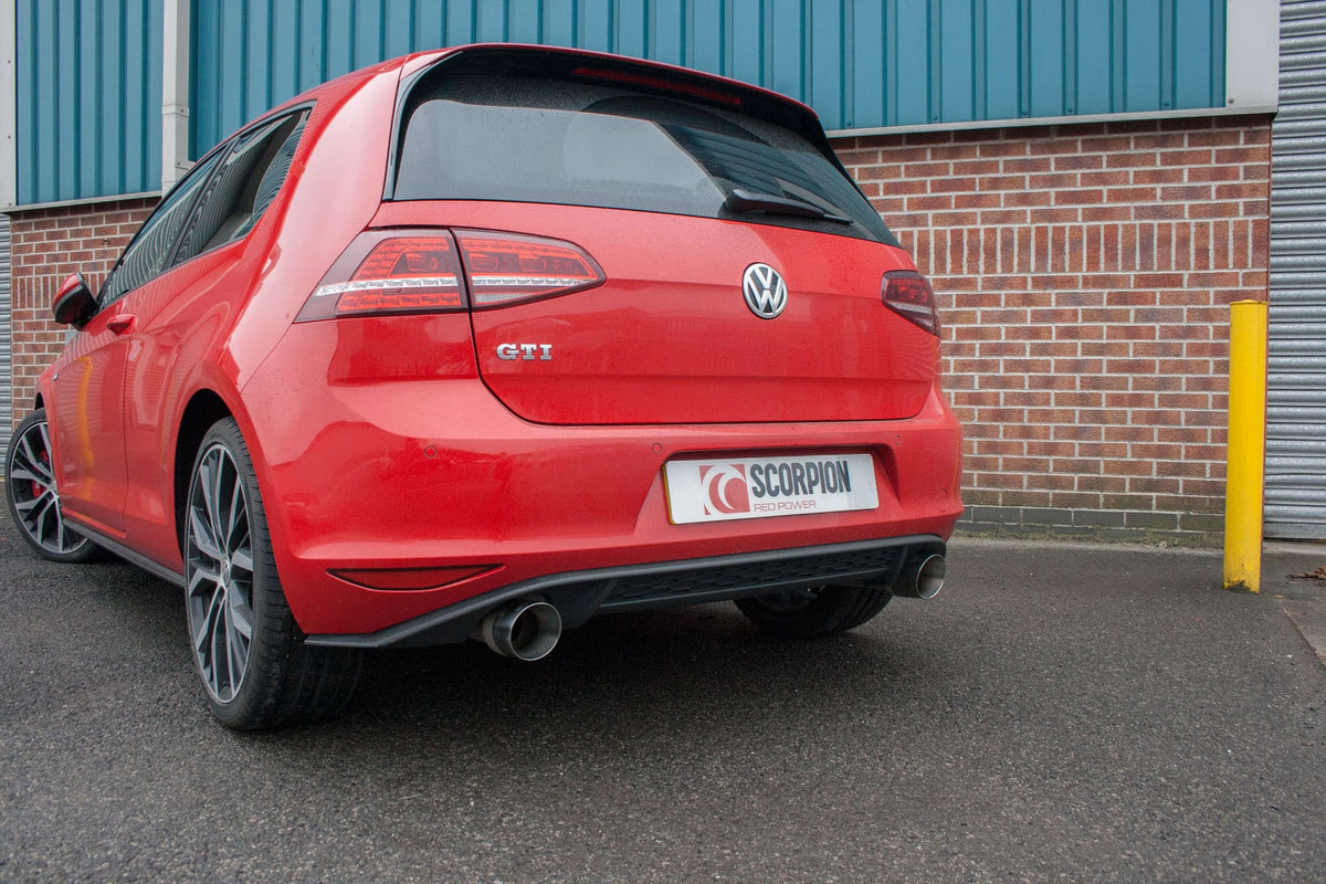 Scorpion Volkswagen Golf MK7 Gti Non-Res Cat-Back Exhaust - rear detail view