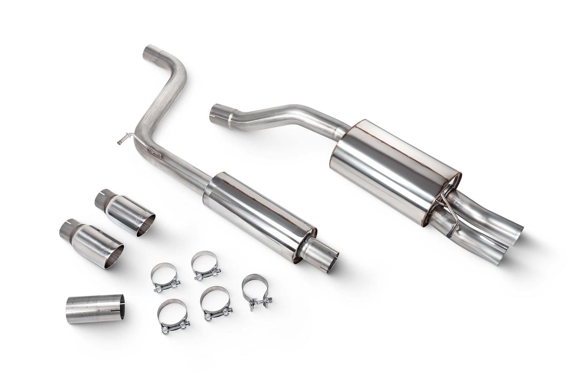 Scorpion Volkswagen Polo GTI GPF-Back Exhaust System with resonated design, shown on a facelift model.