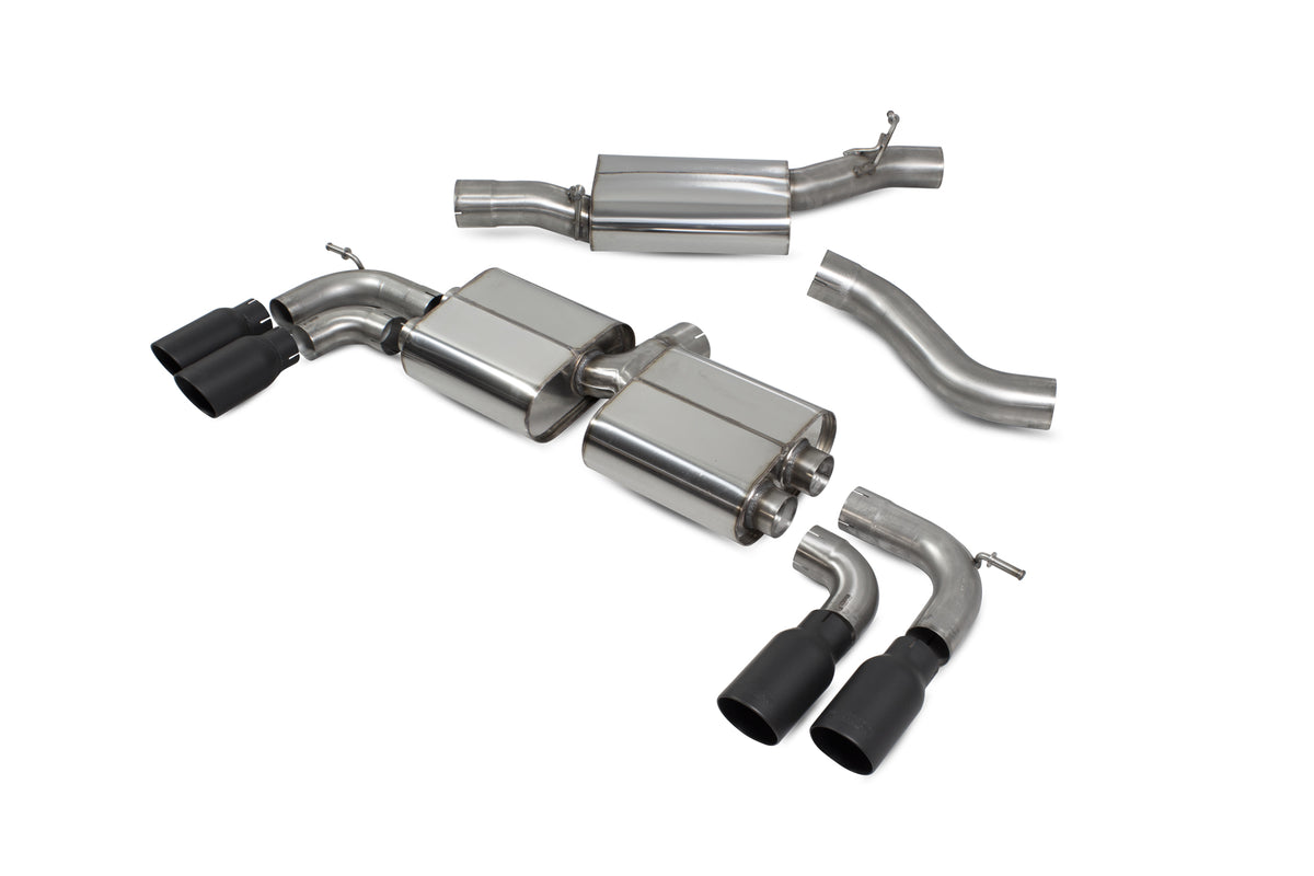 Scorpion Volkswagen Golf R MK7.5 GPF & Non GPF GPF-back exhaust system with resonated tailpipe and polished stainless steel finish.