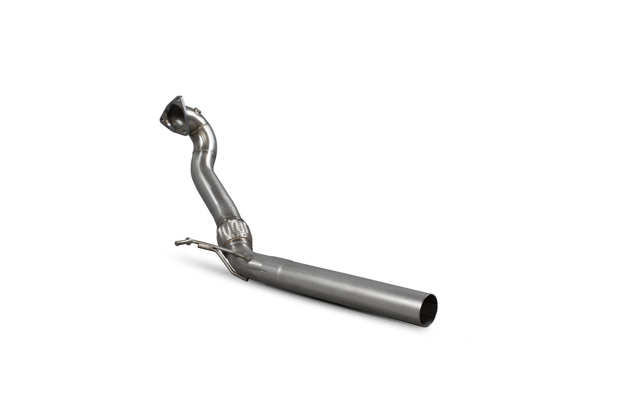 Scorpion Audi TT Mk1 quattro 225 Bhp de-cat downpipe showing stainless steel pipe with flanged connections and exhaust mounting points