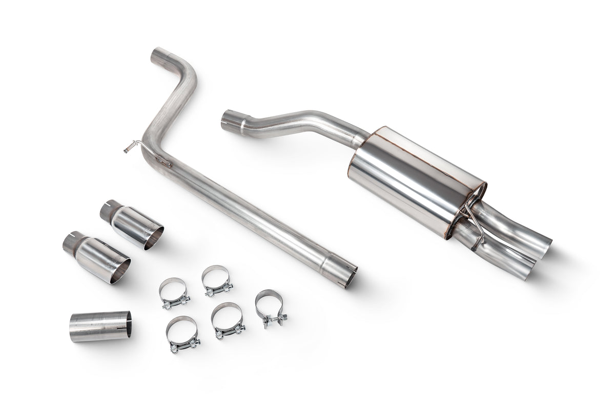 Scorpion Volkswagen Polo GTI AW GPF-Back Exhaust System, non-resonated, factory pre-facelift GPF model, detailed metal components