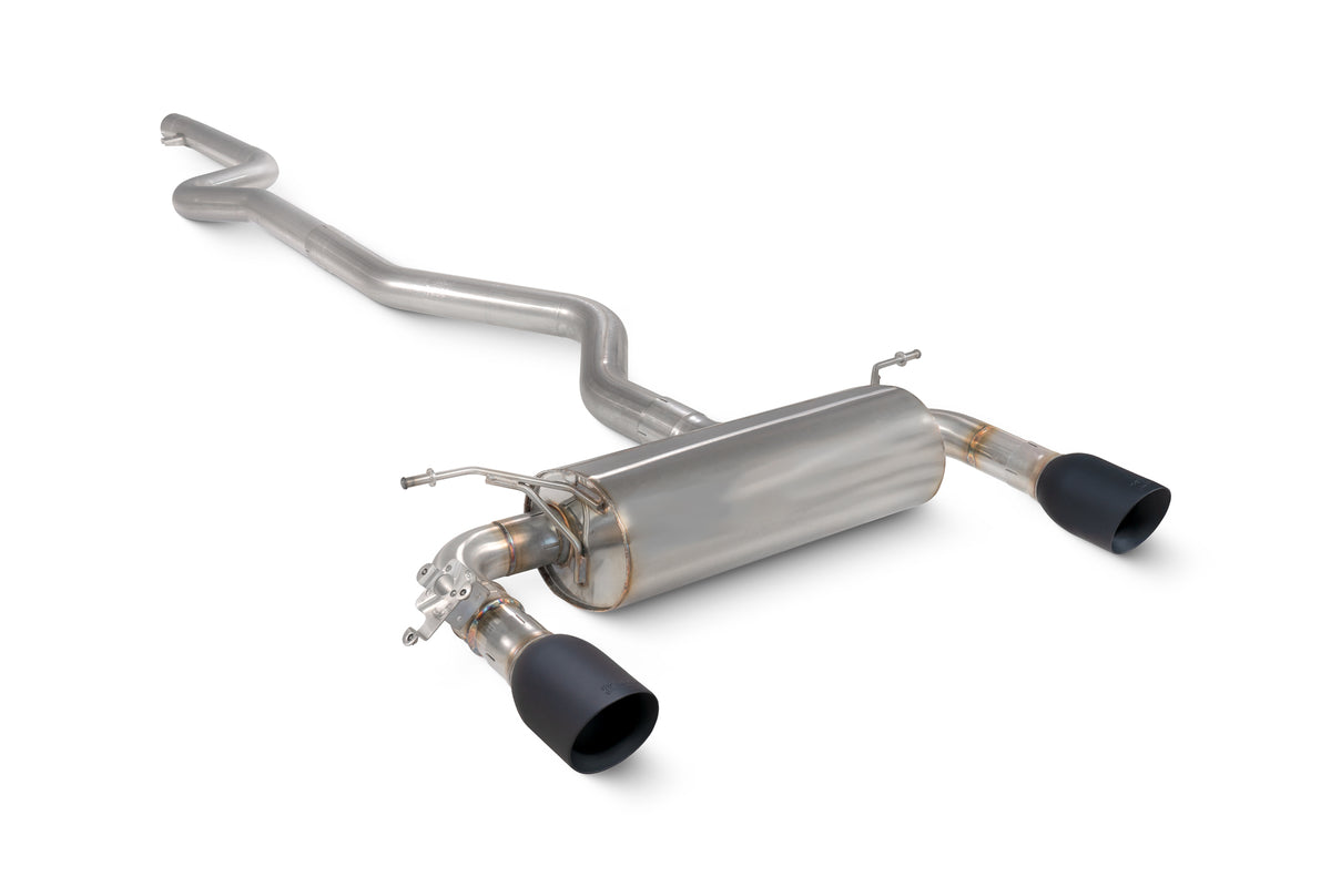 Scorpion BMW 340i F30/F31 18-19 & 440i F32/F33/F36 18-20 GPF Cat-Back Exhaust System with non-resonated design and xDrive compatibility.