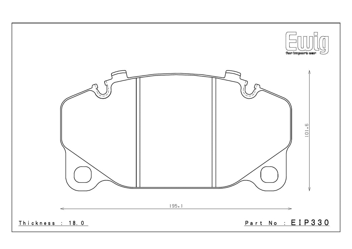 Official Endless EIP330 brake pad shape drawing