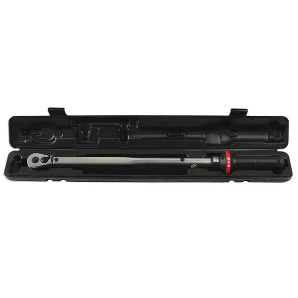 Laser Tools Laser 7169 1/2-inch drive torque wrench with adjustable 60-300Nm capacity, featuring a digital display and ergonomic handle.