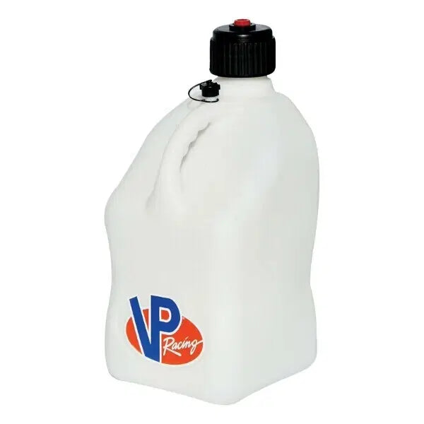 VP Racing Square 20Ltr Motorsport Container showing durable plastic construction and secure cap for fuel storage and transport.