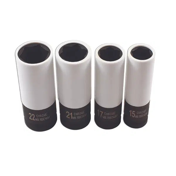 Laser Tools 7752 wheel nut socket set with special size, 1/2 inch drive, for automotive wheel removal and installation.