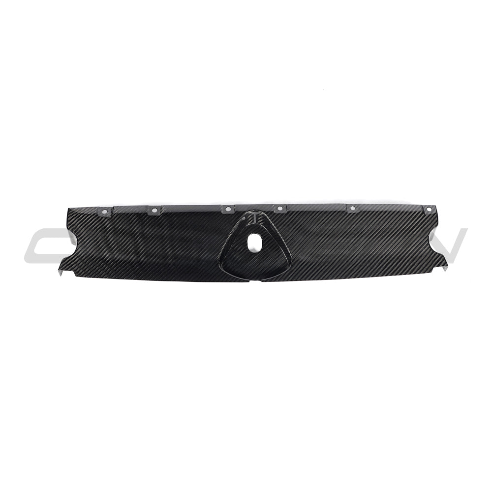 Carbon fibre engine bay scuttle trim for Audi RS3 8Y 2020+ by CT Carbon, shown installed in the engine compartment.