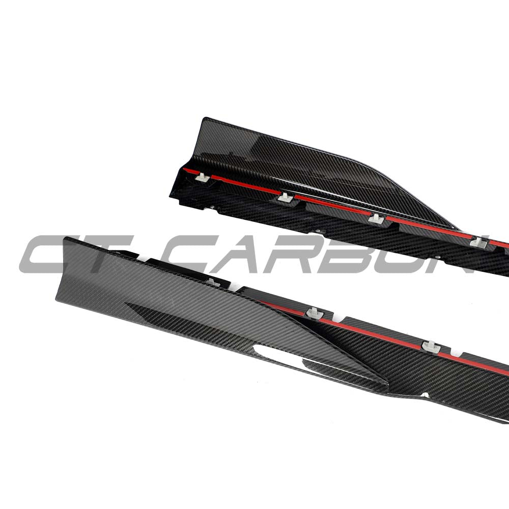 Lamborghini Reventón carbon fibre side skirts by CT Carbon, featuring sleek, aerodynamic design for enhanced vehicle performance.