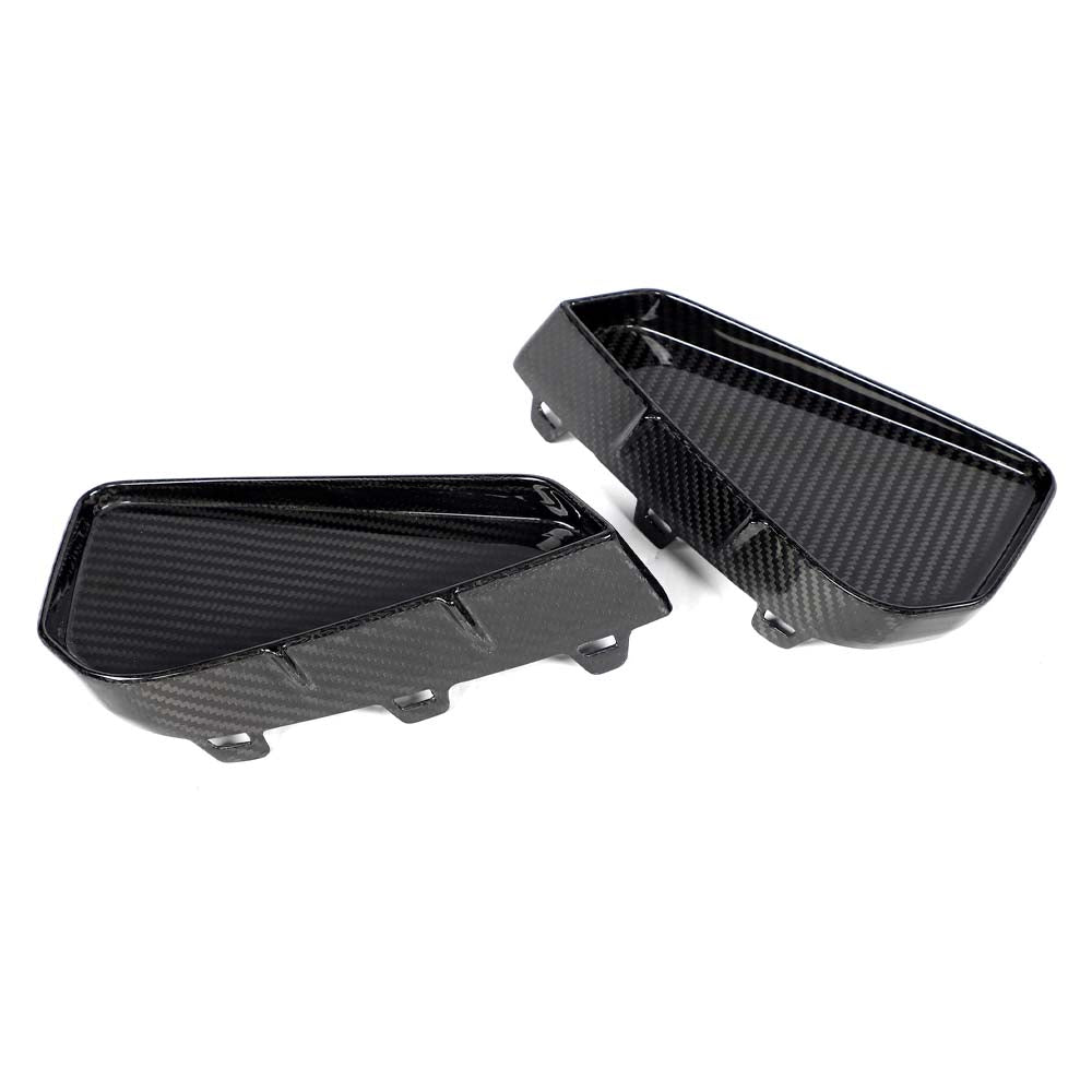 Carbon fiber rear reflector delete accessory for Audi RS3 8Y 2025+ by CT Design, shown on a dark vehicle.
