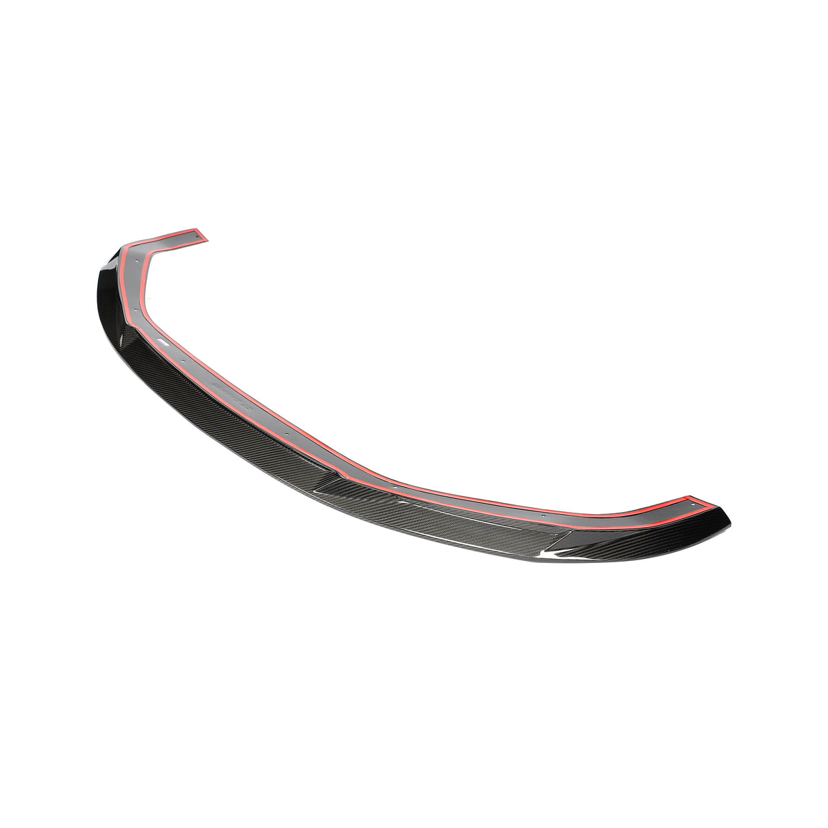 Carbon fiber splitter for Audi RS3 8Y 2025+ by CT Carbon, showing the sleek V2 design mounted on the vehicle's front bumper.