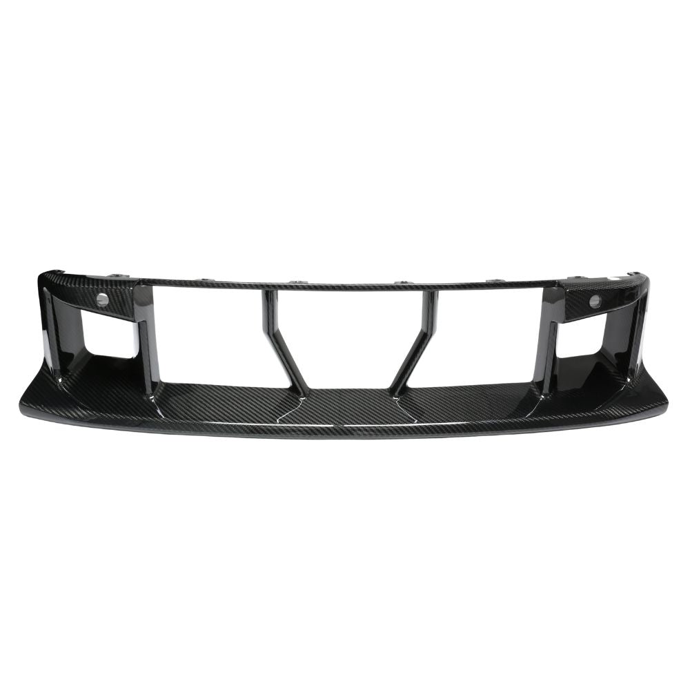 BMW G87 M2 Carbon Fibre Lower Grille V2 by CT Carbon, close-up of sleek black carbon fiber grille accessory for sporty look.