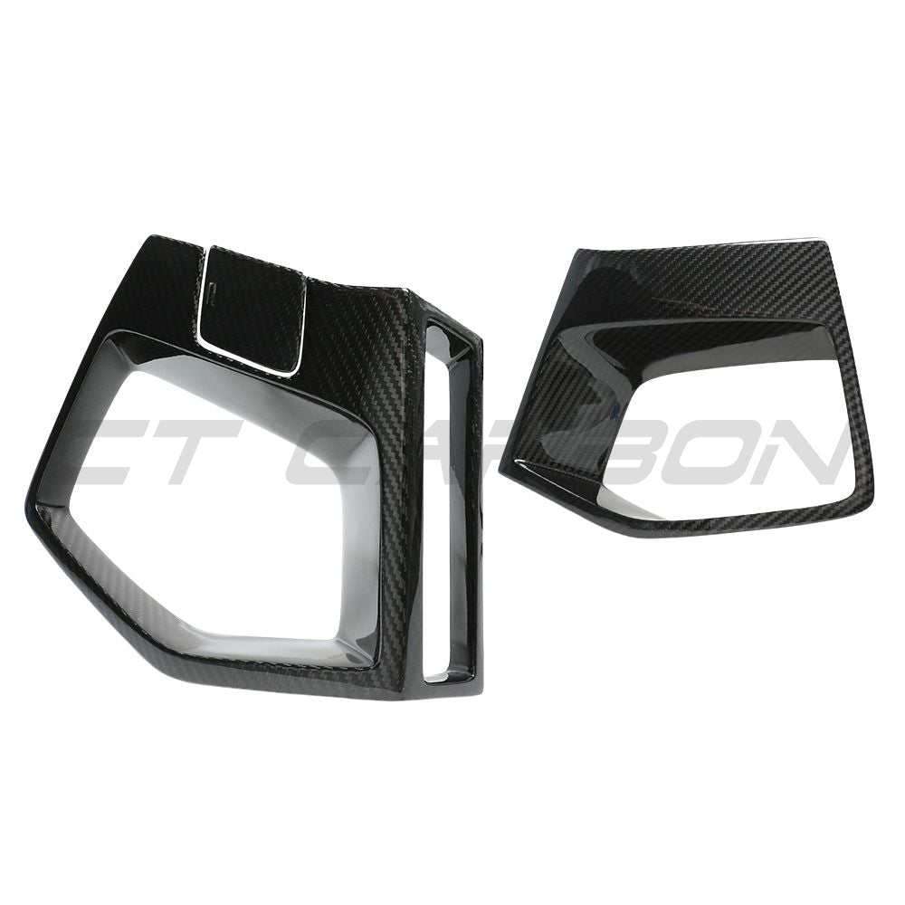 BMW X3M/X4M F97/F98 LCI 2022+ Carbon Fibre Front Bumper Middle Trim by CT Carbon, showcasing sleek, textured carbon fiber detail.
