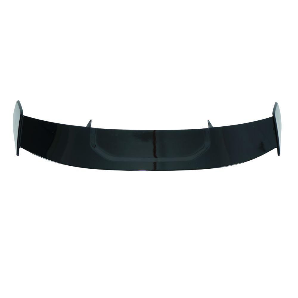 Gloss black spoiler for BMW F40 and F70 1 Series 2019+ by CT Carbon, shown on the vehicle with aerodynamic design.