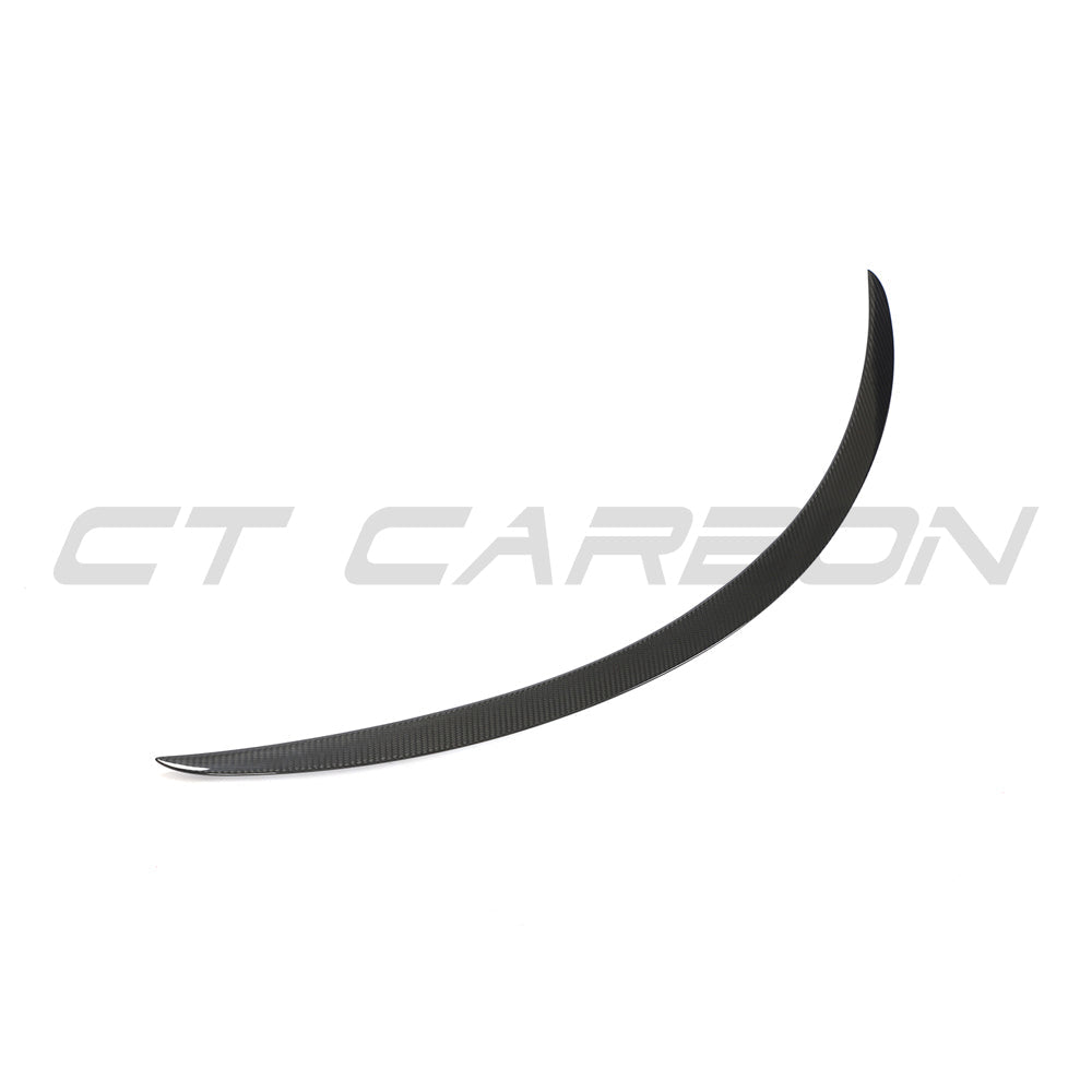 Carbon fibre spoiler for Tesla Model S 2012-2016 by CT Carbon, showing the sleek, aerodynamic design on the vehicle.