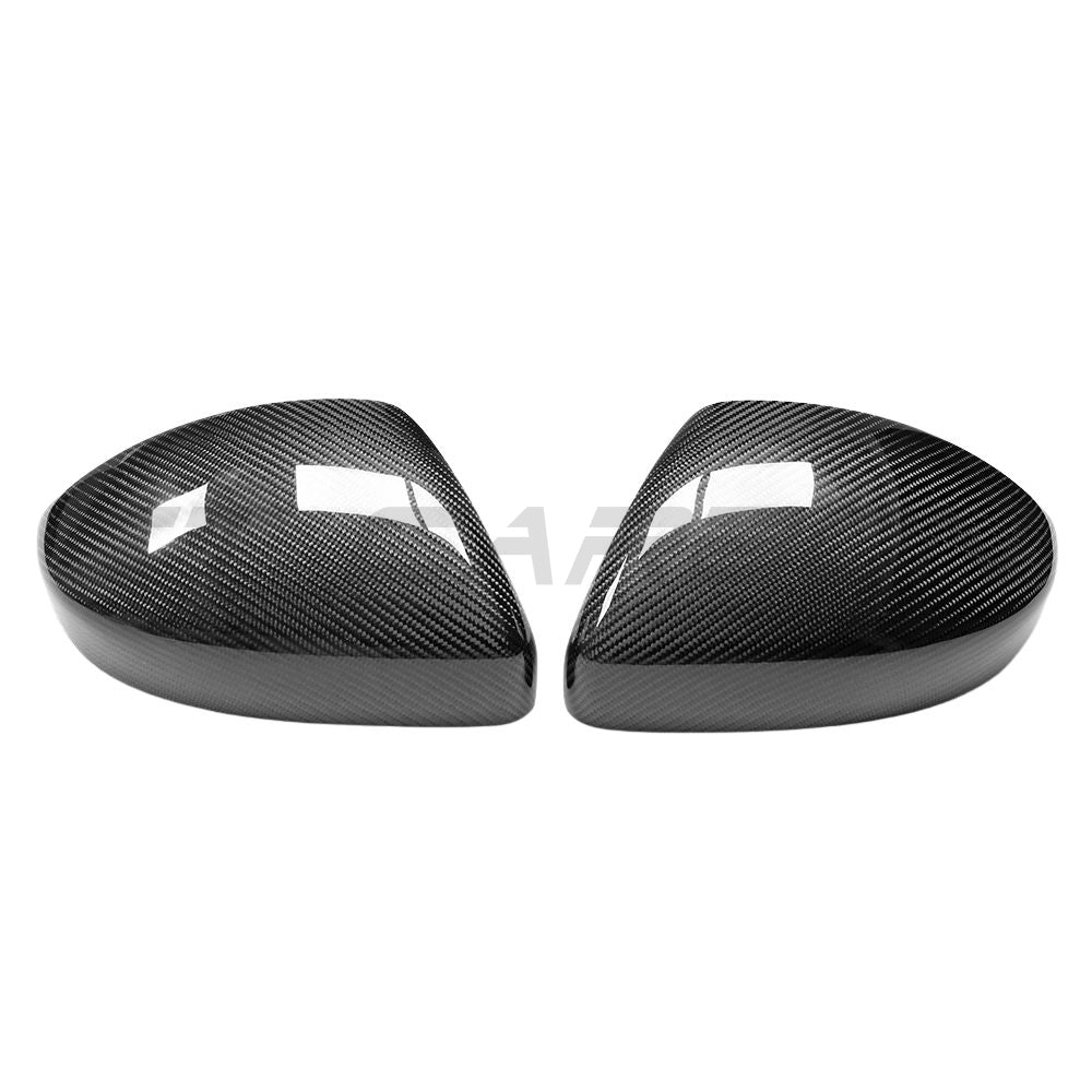 Carbon fibre side mirrors for Land Rover Evoque L538 2014-2021 by CT Carbon, showcasing sleek mirror covers.