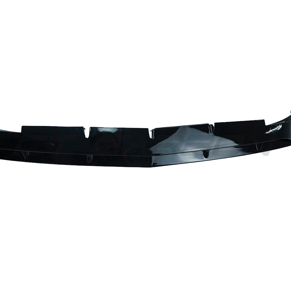 Mercedes W206 2021+ C-Class CT Carbon gloss black front end trim splitter showcasing sleek, aerodynamic design and high-quality finish.