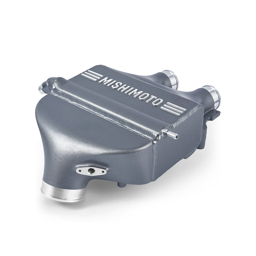 MISHIMOTO performance air-to-water intercooler for BMW F8X M3/M4 2015-2020, color-matched engine cooling part.