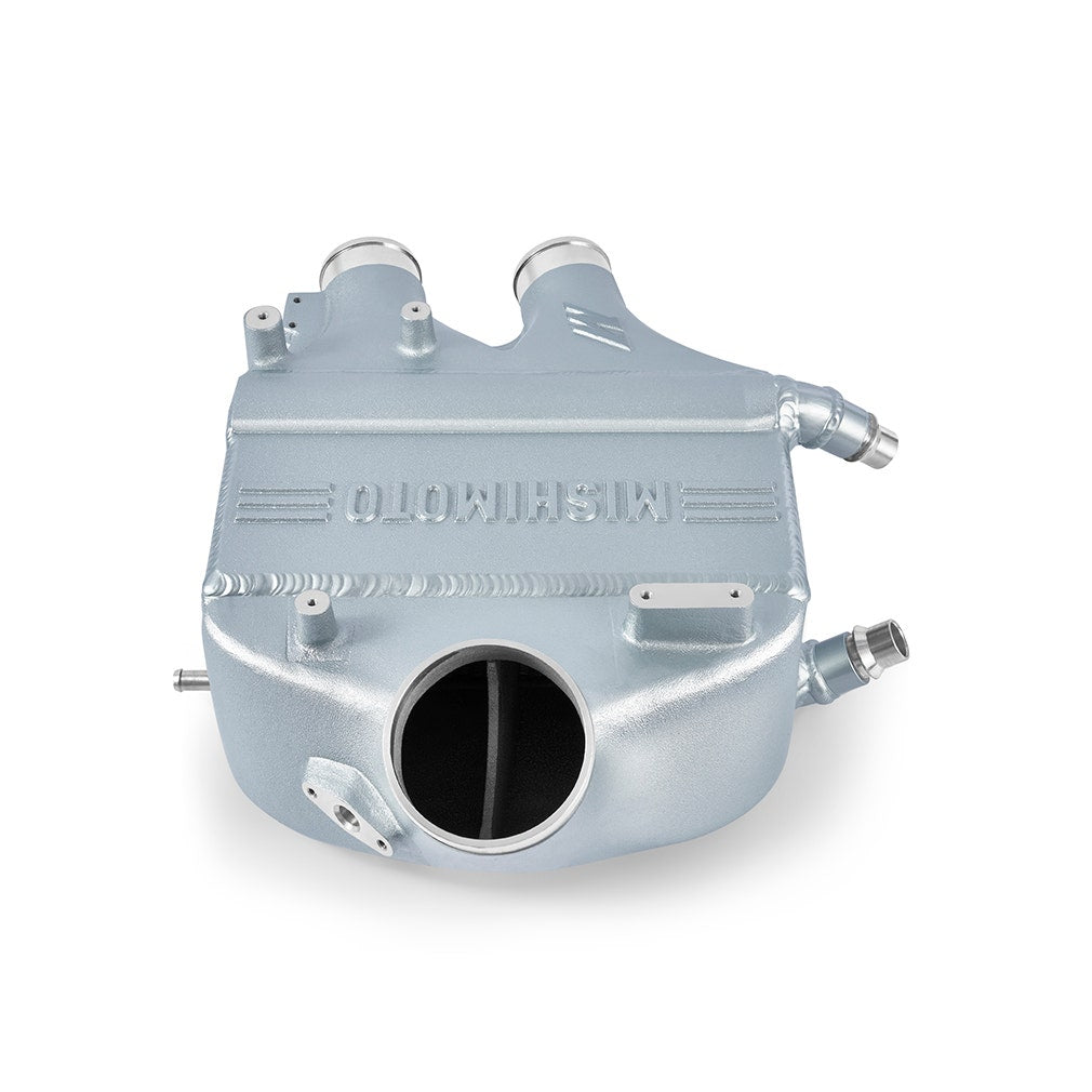 MISHIMOTO performance air-to-water intercooler for BMW F80 M3 and M4, color-matched engine cooling component.