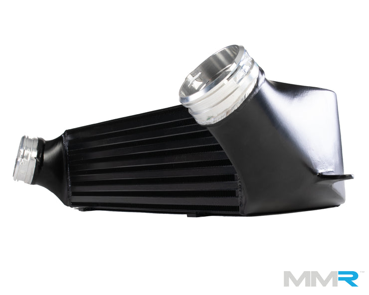 MMX Performance intercooler hoses for BMW E9x and E8x 135i, 335i, and 1M models, shown in rear view image.