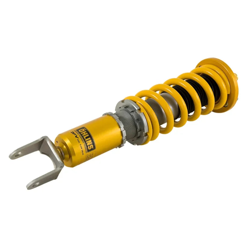Ohlins Road & Track Coilovers DFV 1-way for Honda S2000 AP1 AP2 1999-2009, TUV approved, shown installed on vehicle.