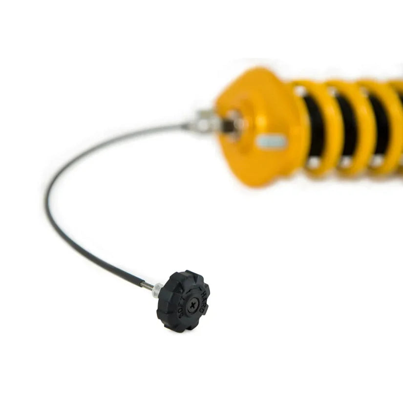 Ohlins Road & Track Coilovers DFV 1-way for Mitsubishi Lancer Evo 10 CZ0 2007-2016, TUV approved, showing coilover spring and shock absorber