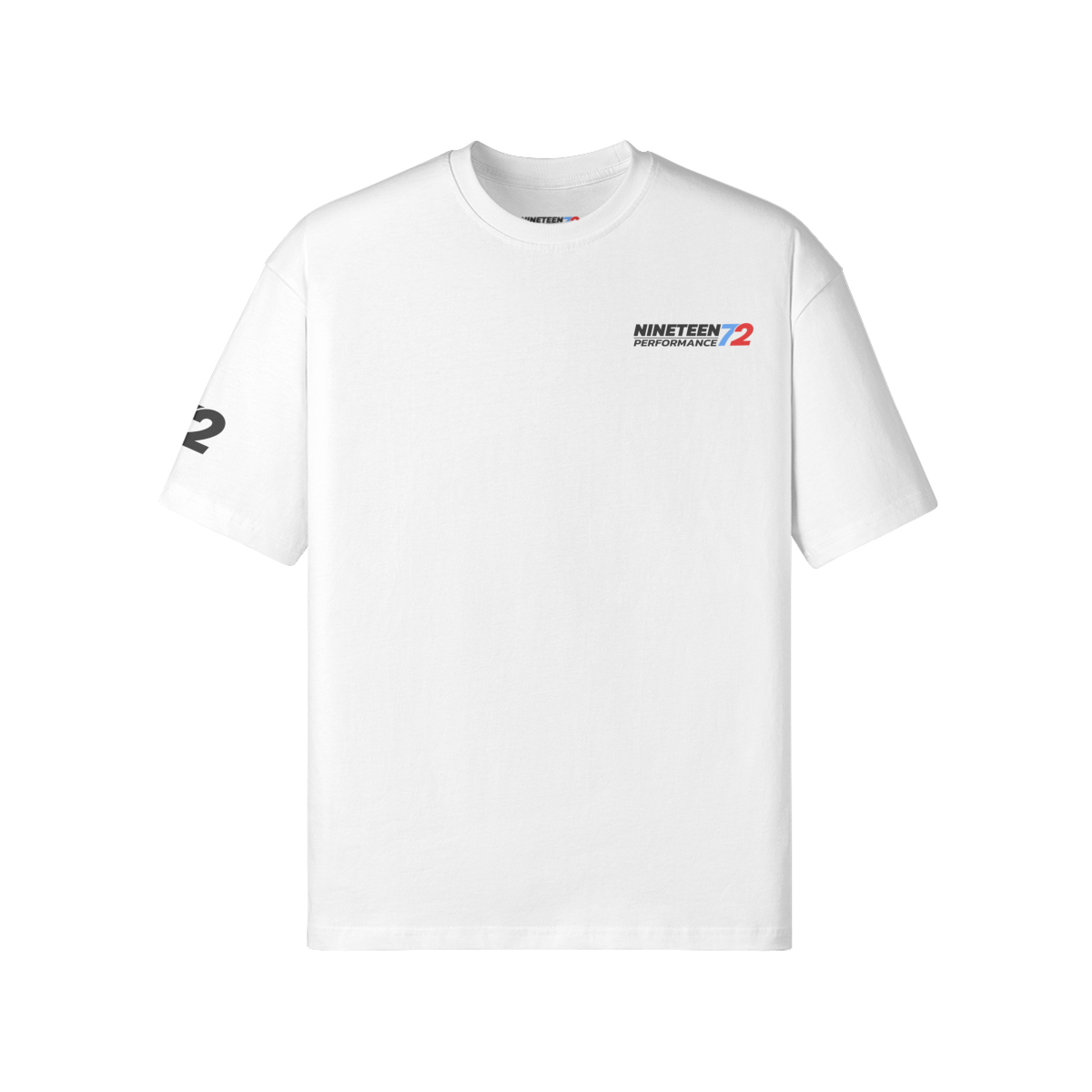 Nineteen72 Performance Track Day T-Shirt in black with logo print, casual fit, short sleeves, designed for comfort and style.